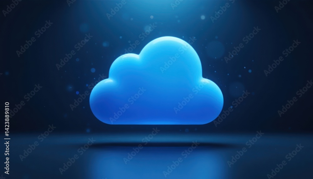 Poster digital cloud representation virtual space graphic design modern environment abstract viewpoint tech
