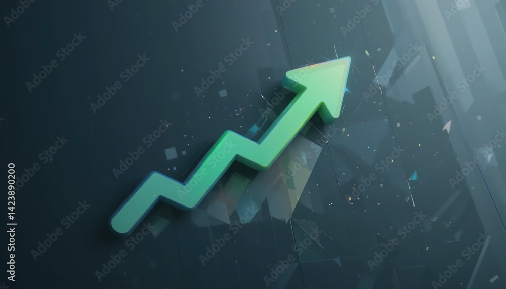 Poster analyzing business growth trends through data visualization digital environment graphic design moder