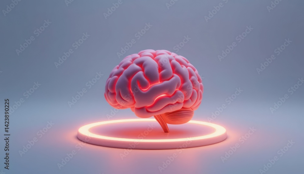 Poster Exploring neural pathways brain visualization in modern science digital environment 3d concept art futuristic viewpoint