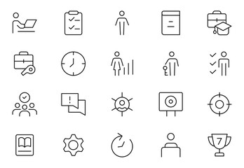 Mentoring and Coaching Icon set. Vector-Based Icons for Mentorship, Leadership, Learning, Support, and Growth