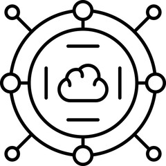 Cloud Network Icon Vector Element