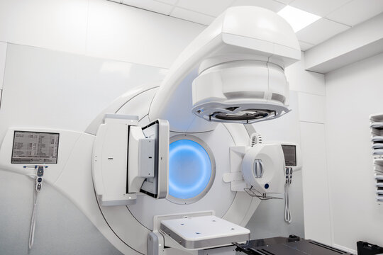 Cancer therapy, advanced medical linear accelerator in the therapeutic oncology to treat patients with cancer