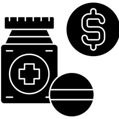 Obraz premium Paid Medicine Icon Vector Element
