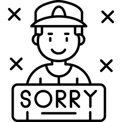 Sorry Icon Vector Element