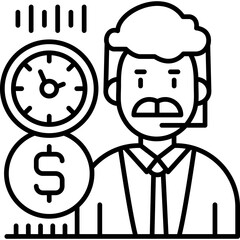 24 Hours Earning Icon Vector Element