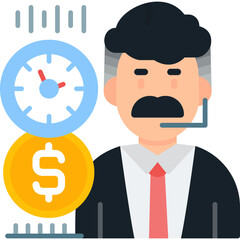 24 Hours Earning Icon Vector Element