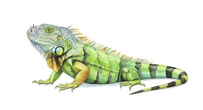 Green iguana detailed portrait realistic reptile image high resolution wildlife stock photo