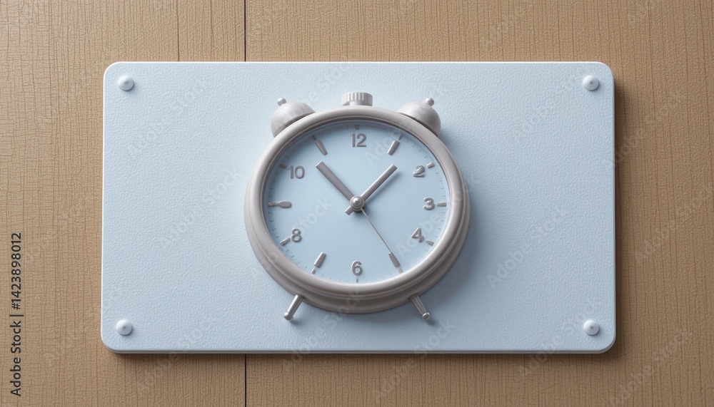 Poster time management techniques office space clock display modern environment close-up view productivity 