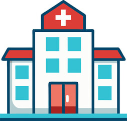 vector illustration of a hospital icon