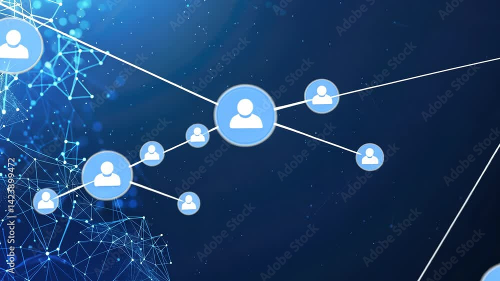 Poster explore the conceptual design of digital networks, highlighting the connectivity and interaction in 