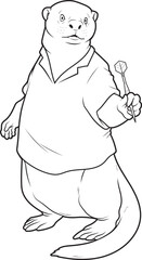 Otter Darts Dart Animal Vector Graphic Art Illustration