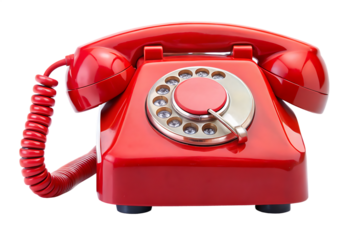an old fashioned red telephone isolated on transparent background an old fashioned red telephone isolated on transparent background PNG