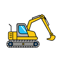 backhoe icon, backhoe vector illustration-simple illustration of backhoe, perfect for backhoe logos and icons