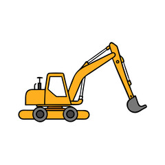 backhoe icon, backhoe vector illustration-simple illustration of backhoe, perfect for backhoe logos and icons