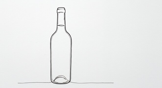 Simple line drawing wine bottle illustration minimalist design graphic