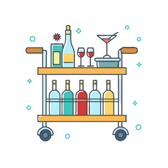 bar cart icon, bar cart vector illustration-simple illustration of bar cart, perfect for bar cart logos and icons © MdGolamRabby