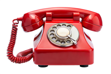 an old fashioned red telephone isolated on transparent background an old fashioned red telephone isolated on transparent background PNG