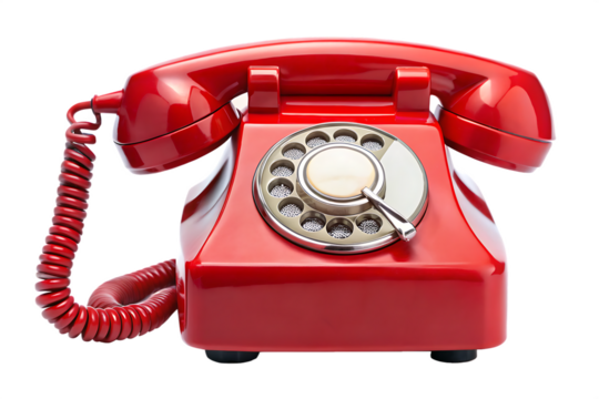 an old fashioned red telephone isolated on transparent background an old fashioned red telephone isolated on transparent background PNG
