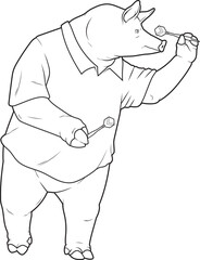 Pig Darts Dart Animal Vector Graphic Art Illustration