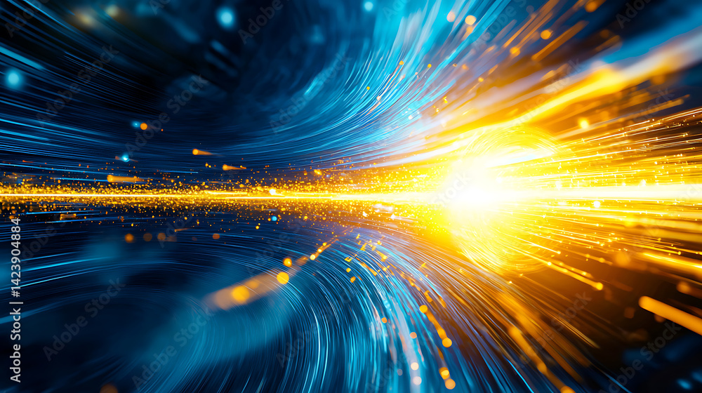 Aufkleber dynamic light burst event abstract space digital artwork energetic environment close-up view motion 