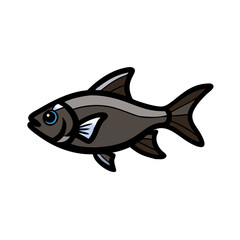 Obraz premium black skirt tetra fish icon, black skirt tetra fish vector illustration-simple illustration of black skirt tetra fish, perfect for black skirt tetra fish logos and icons