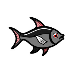 Fototapeta premium black skirt tetra fish icon, black skirt tetra fish vector illustration-simple illustration of black skirt tetra fish, perfect for black skirt tetra fish logos and icons