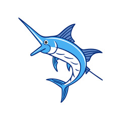 Obraz premium blue marlin icon, blue marlin vector illustration-simple illustration of blue marlin, perfect for blue marlin logos and icons