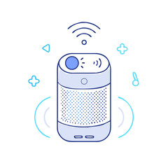 bluetooth speaker icon, bluetooth speaker vector illustration-simple illustration of bluetooth speaker, perfect for bluetooth speaker logos and icons