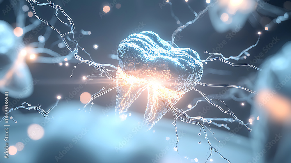 Poster exploring cellular dynamics neural activity visualization digital laboratory 3d animation scientific