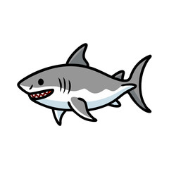 Obraz premium bull shark icon, bull shark vector illustration-simple illustration of bull shark, perfect for bull shark logos and icons