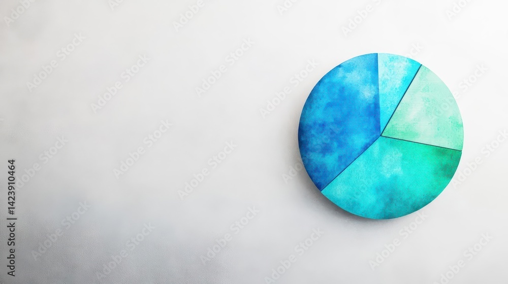 Aufkleber vibrant blue and green pie chart on crisp white background highlighting data visualization with clea