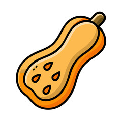 butternut squash icon, butternut squash vector illustration-simple illustration of butternut squash, perfect for butternut squash logos and icons