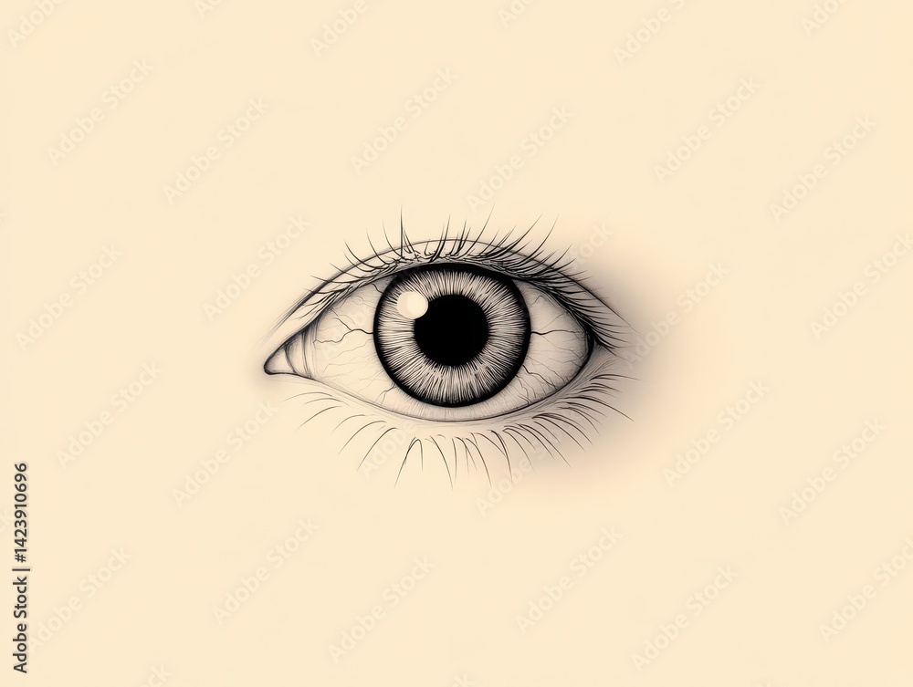 Poster captivating artistic representation of a human eye symbolizing perception and insight with intricate