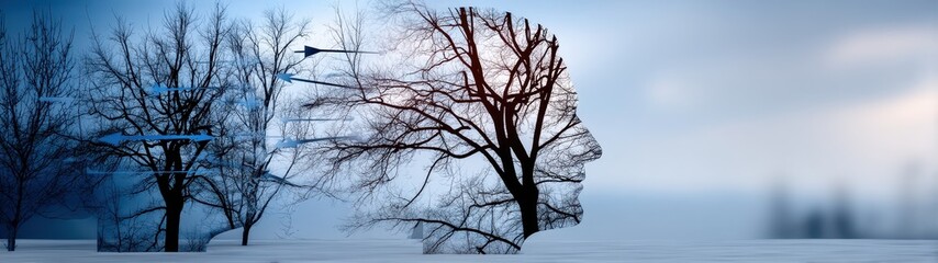 Creative Double Exposure Composition Illustrating Leadership and Personal Growth Amidst Nature Elements