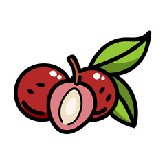 Obraz premium camu camu fruit icon, camu camu fruit vector illustration-simple illustration of camu camu fruit, perfect for camu camu fruit logos and icons