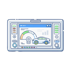 car dashboard screen icon, car dashboard screen vector illustration-simple illustration of car dashboard screen, perfect for car dashboard screen logos and icons