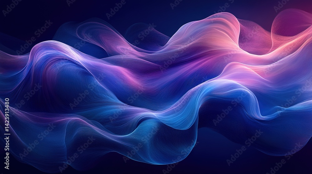Poster abstract flowing lines of vibrant colors in a dynamic compositio