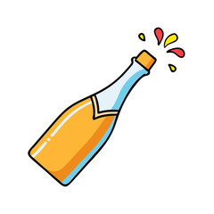 champagne bottle icon, champagne bottle vector illustration-simple illustration of champagne bottle, perfect for champagne bottle logos and icons