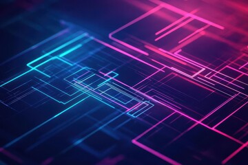 Fototapeta premium Futuristic Abstract Technology Background Featuring Interconnected Lines and Patterns Creating a Dynamic Visual Representation of Modern Innovation
