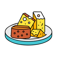 cheese platter icon, cheese platter vector illustration-simple illustration of cheese platter, perfect for cheese platter logos and icons