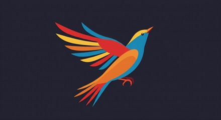 Naklejka premium Colorful Abstract Bird in Flight