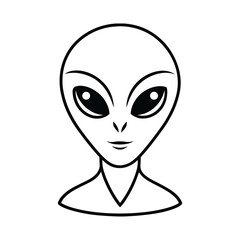 vector illustration of a alien face