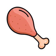 chicken drumstick icon, chicken drumstick vector illustration-simple illustration of chicken drumstick, perfect for chicken drumstick logos and icons