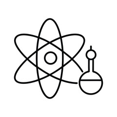 atom symbol on black background