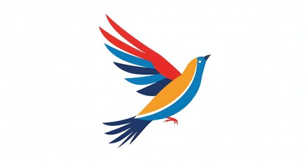 Obraz premium Colorful Abstract Bird in Flight