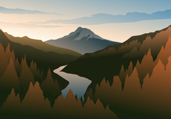 sunrise in the mountains