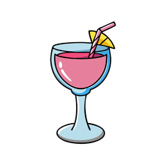 cocktail glass icon, cocktail glass vector illustration-simple illustration of cocktail glass, perfect for cocktail glass logos and icons