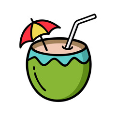 coconut drink icon, coconut drink vector illustration-simple illustration of coconut drink, perfect for coconut drink logos and icons