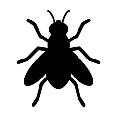 Minimalist Black Fly Silhouette Vector for Graphic Design