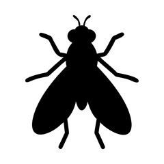 Minimalist Black Fly Silhouette Vector for Graphic Design